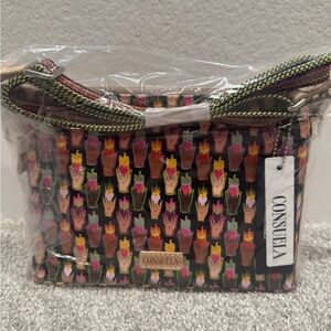 Consuela Multicolor Crossbody Bag with Black and Pink Highlights